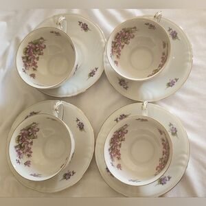 8 Piece Winterling Bavaria Floral Porcelain Tea Cup and Saucer Set